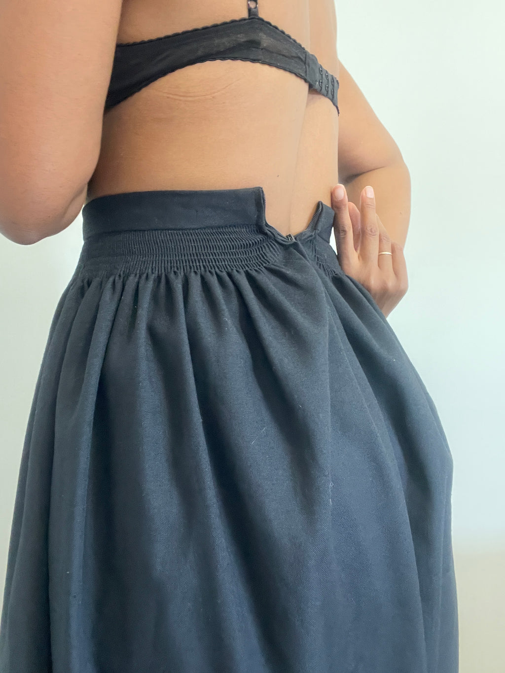 Saia dirndl preta vintage