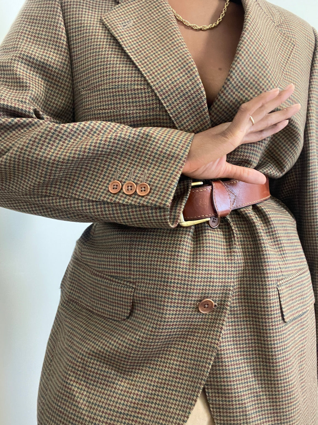 Blazer vintage masculino Emídio Tucci padrão Houndstooth