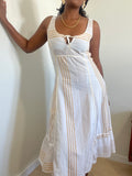 Vestido Y2K midi às riscas em algodão