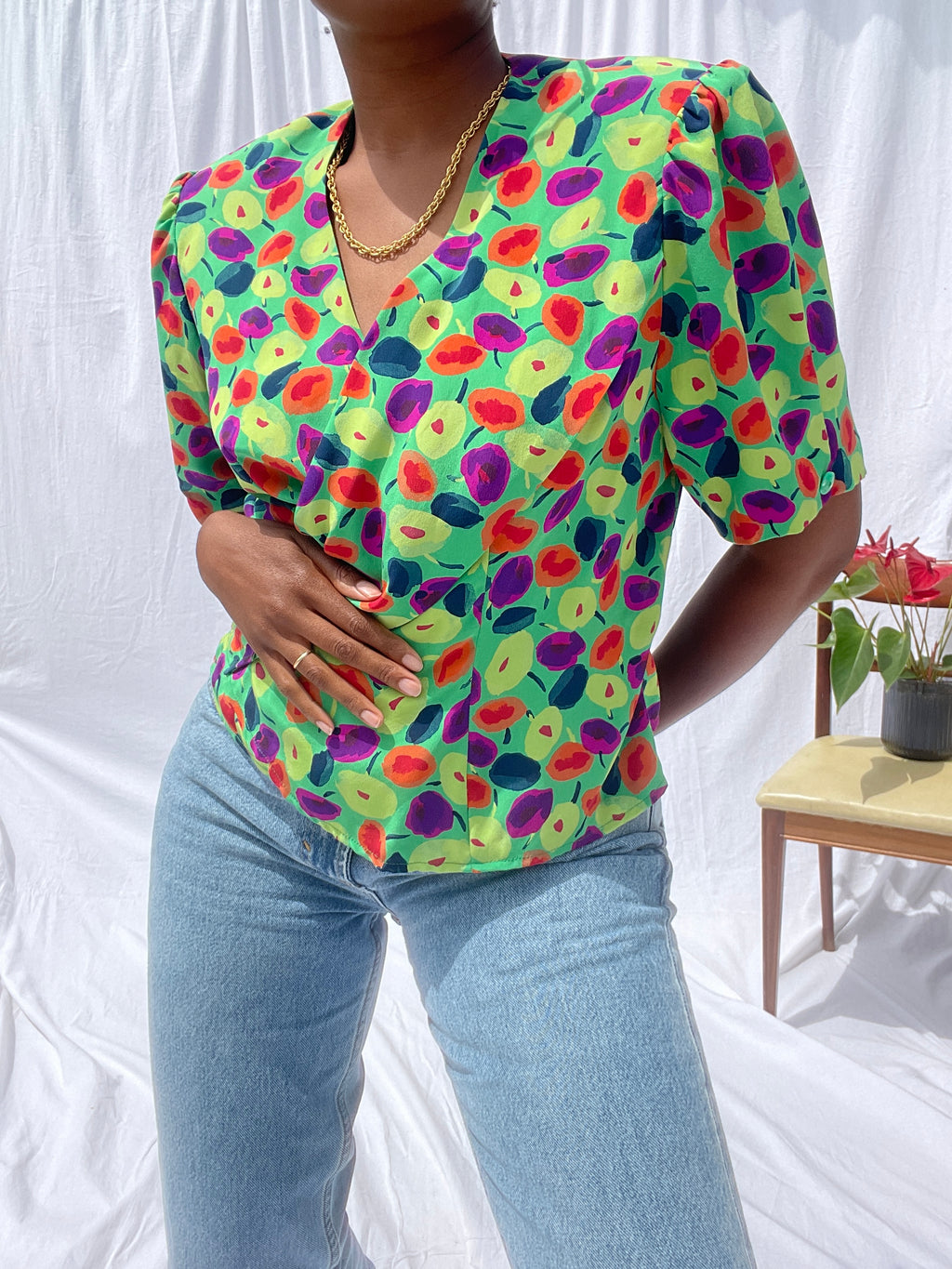 Blusa verde vintage