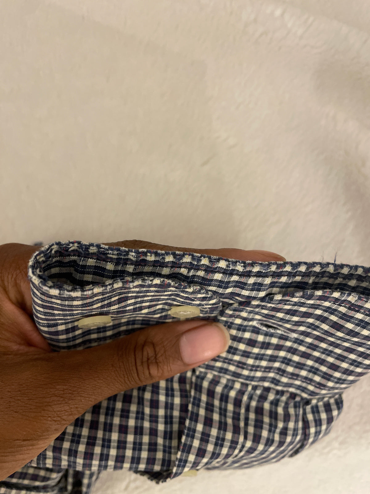 Camisa Vintage Lacoste Gingham – Azul e Branco (Com Bolso)