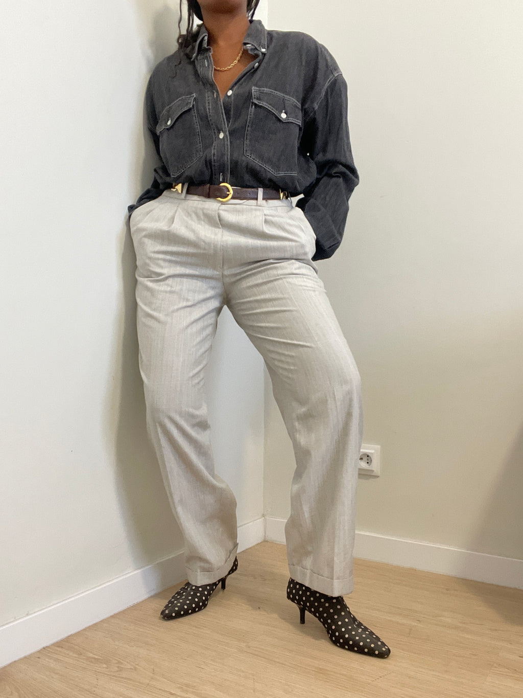 Camisa de Ganga Vintage McNeal Anos 90 – Preto Lavado (100% Algodão)