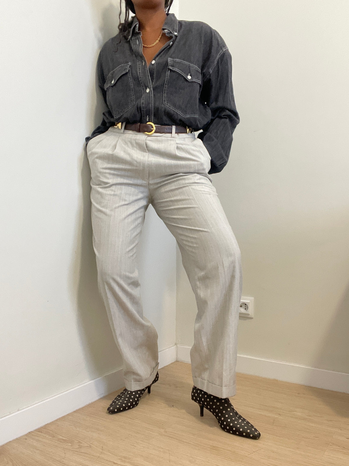 Camisa de Ganga Vintage McNeal Anos 90 – Preto Lavado (100% Algodão)