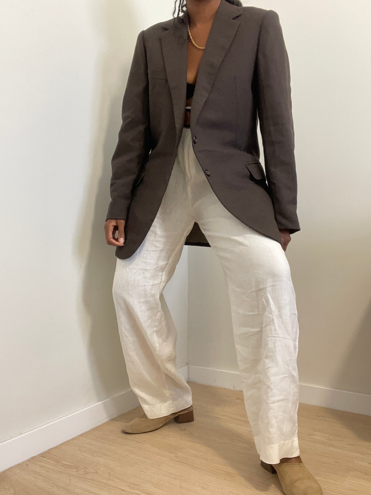 Blazer Vintage Masculino Castanho Chocolate