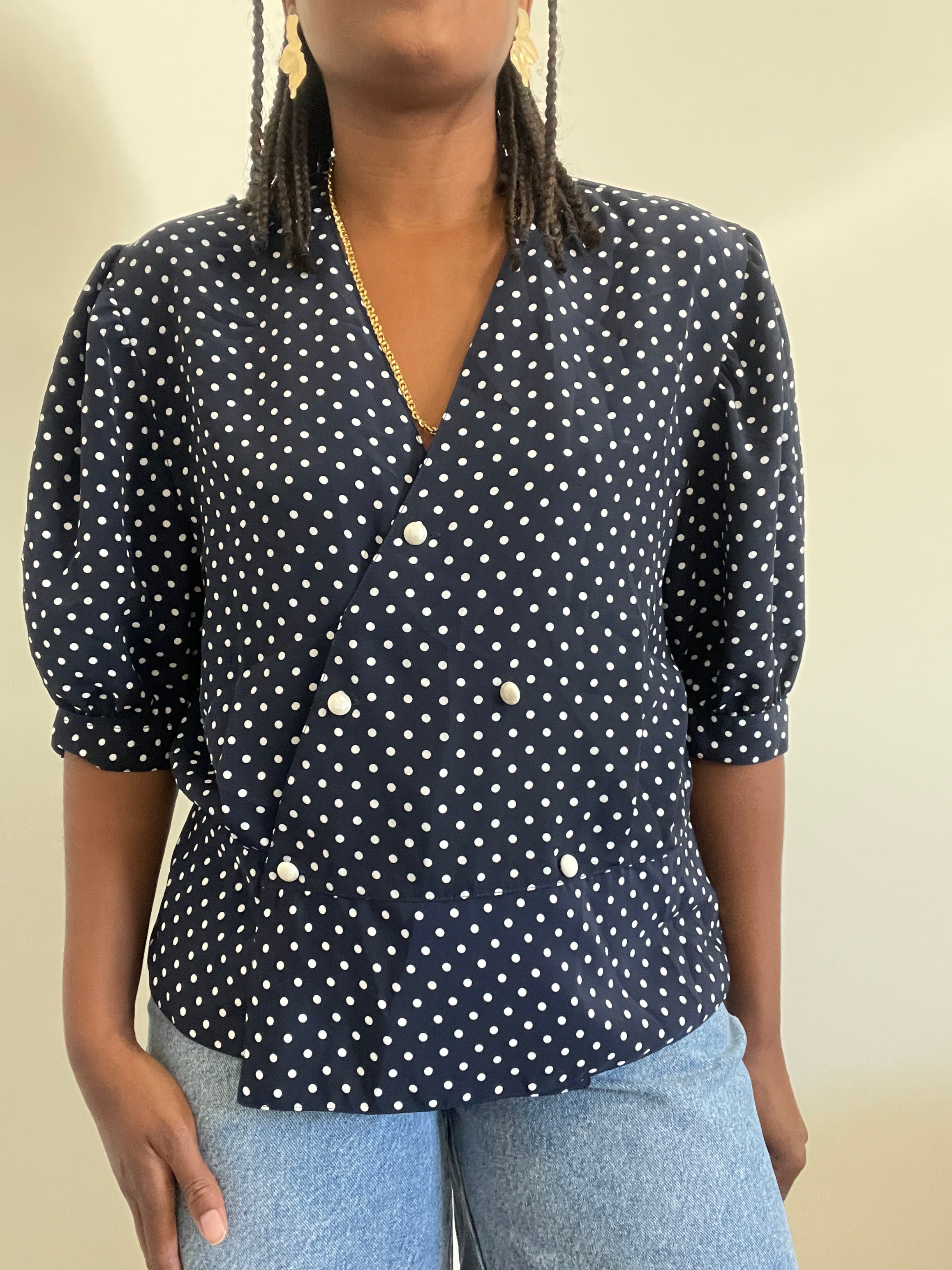 Blusa vintage polka dots
