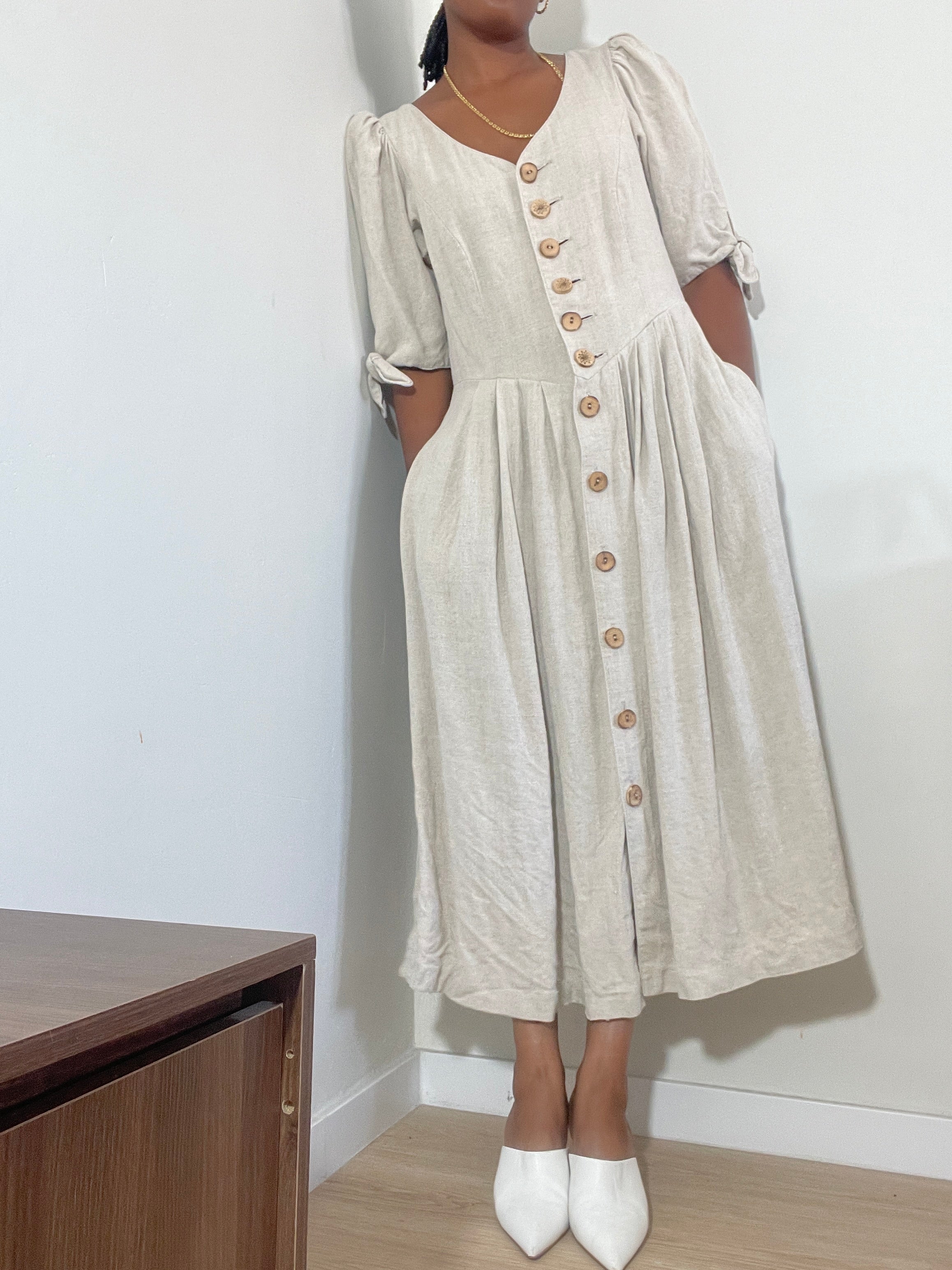 Vestido vintage bege