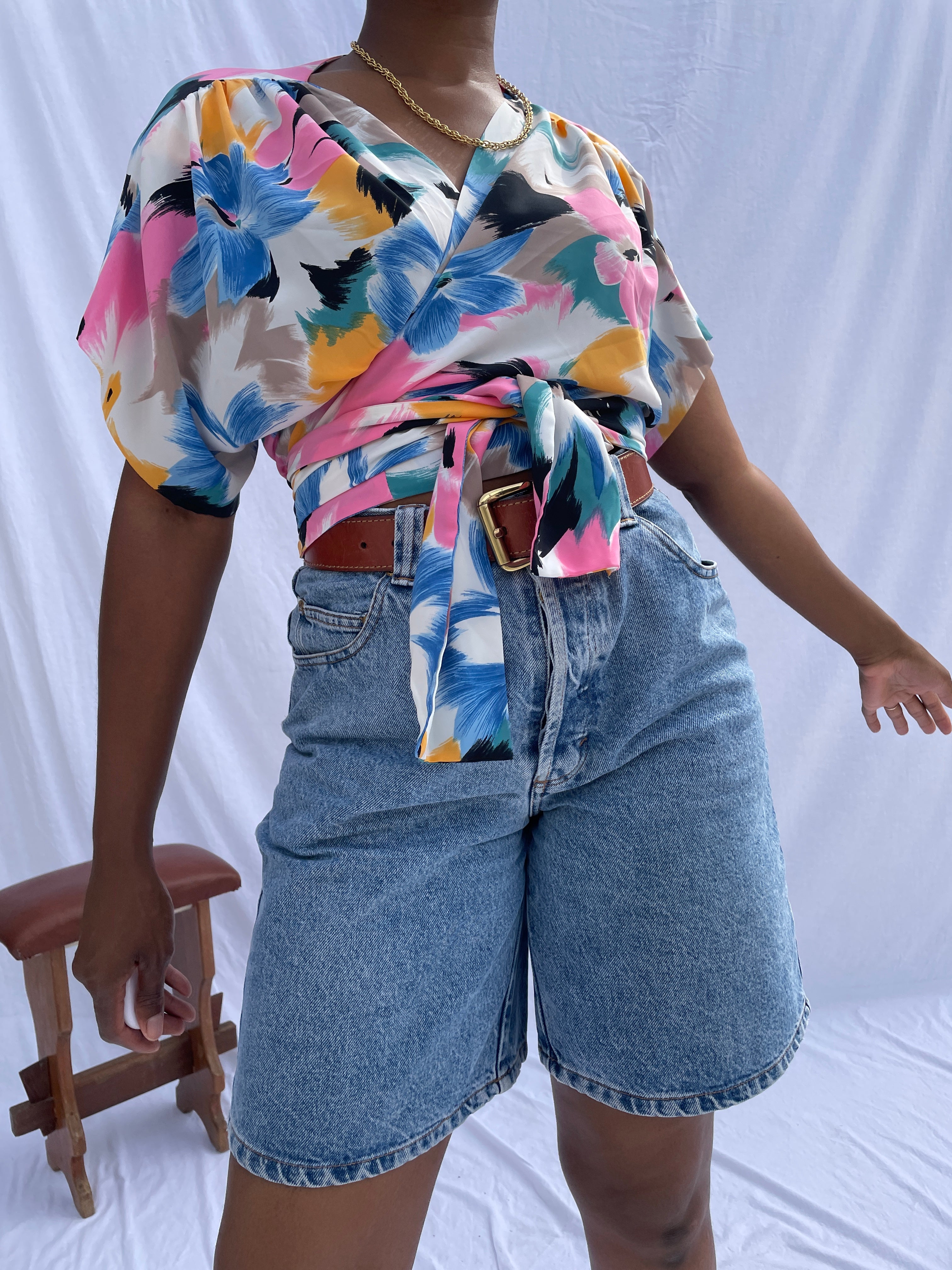 Top vintage colorido