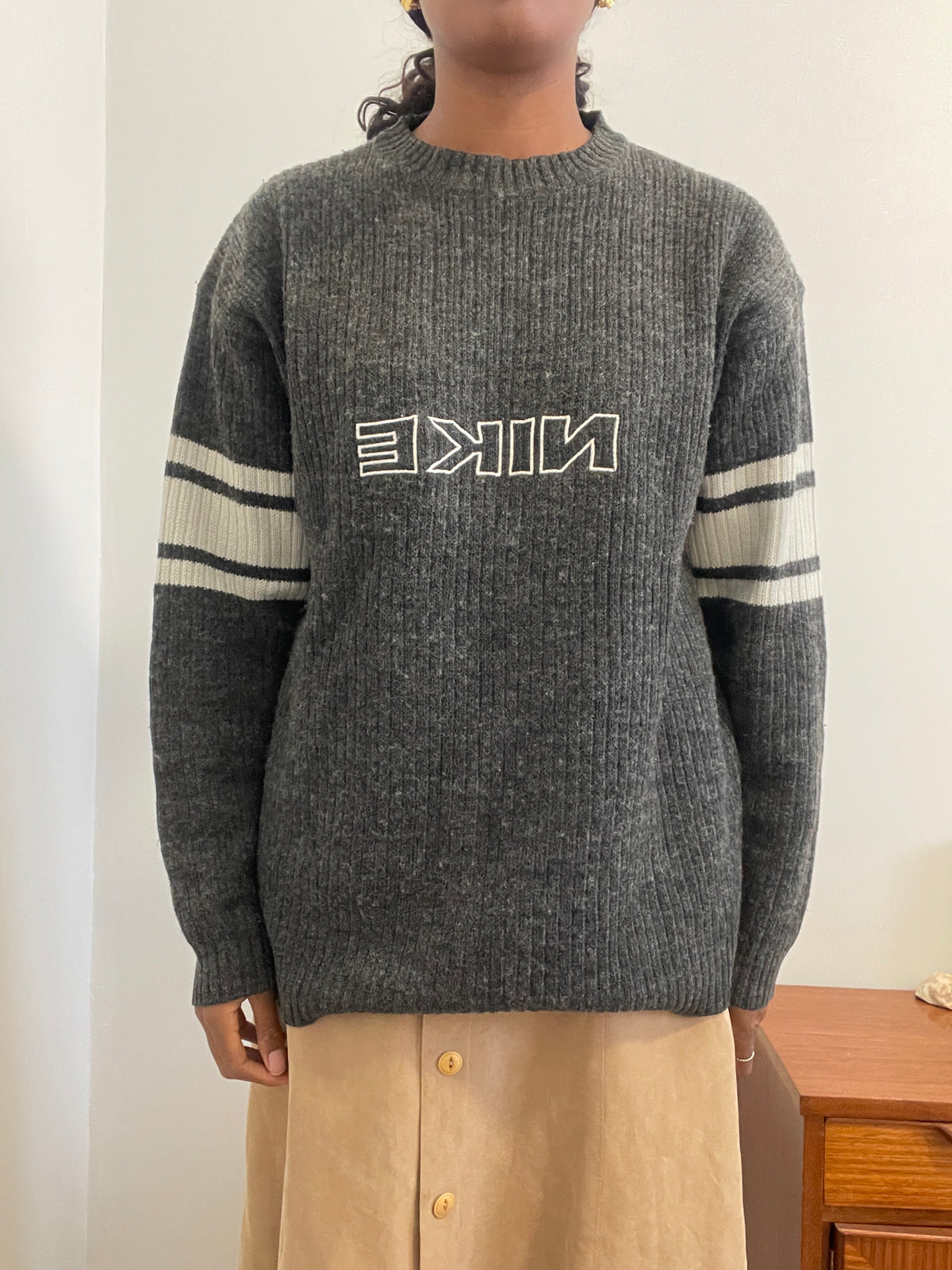 Sweater de Malha Nike Vintage Cinzenta