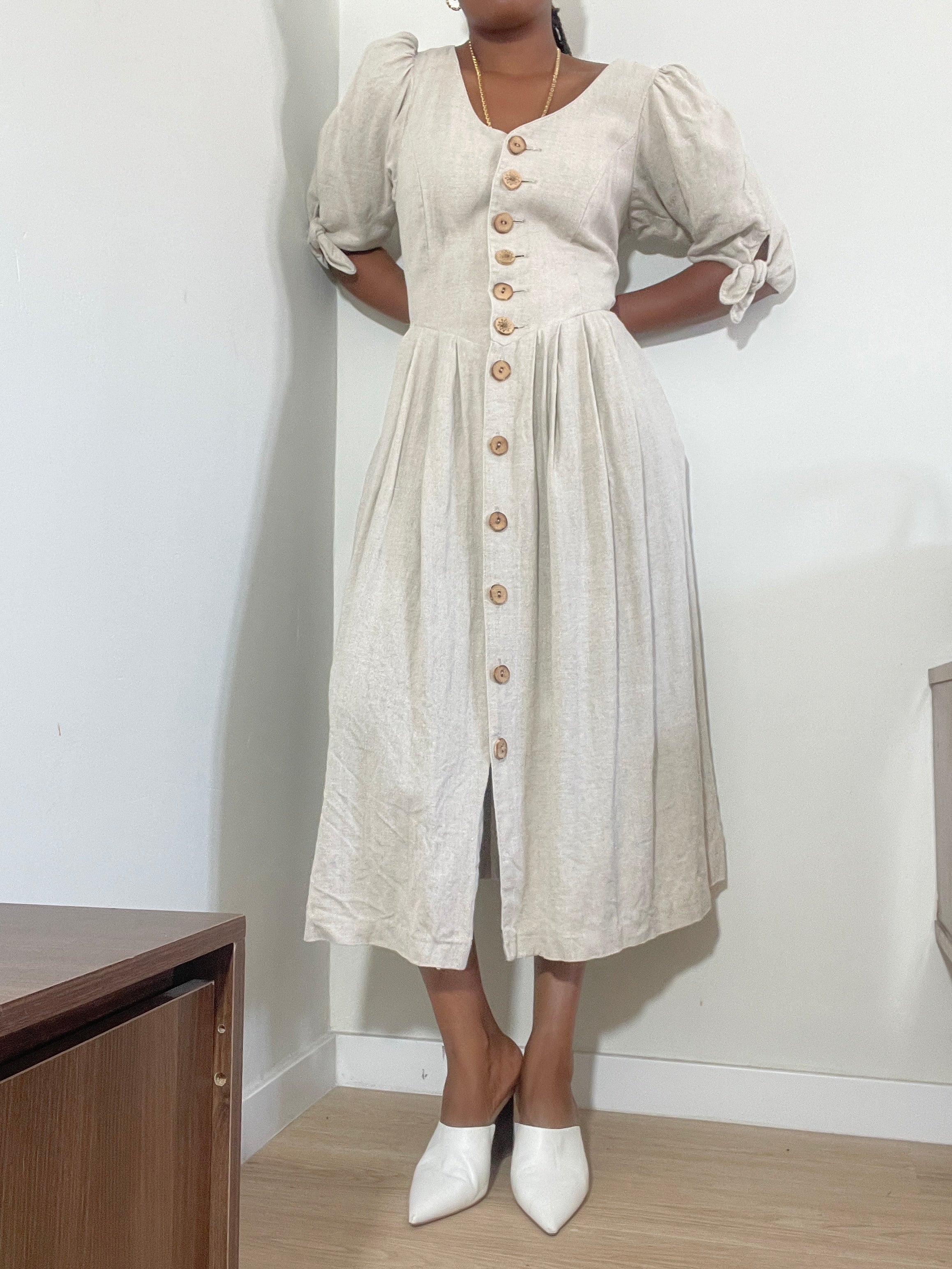 Vestido vintage bege