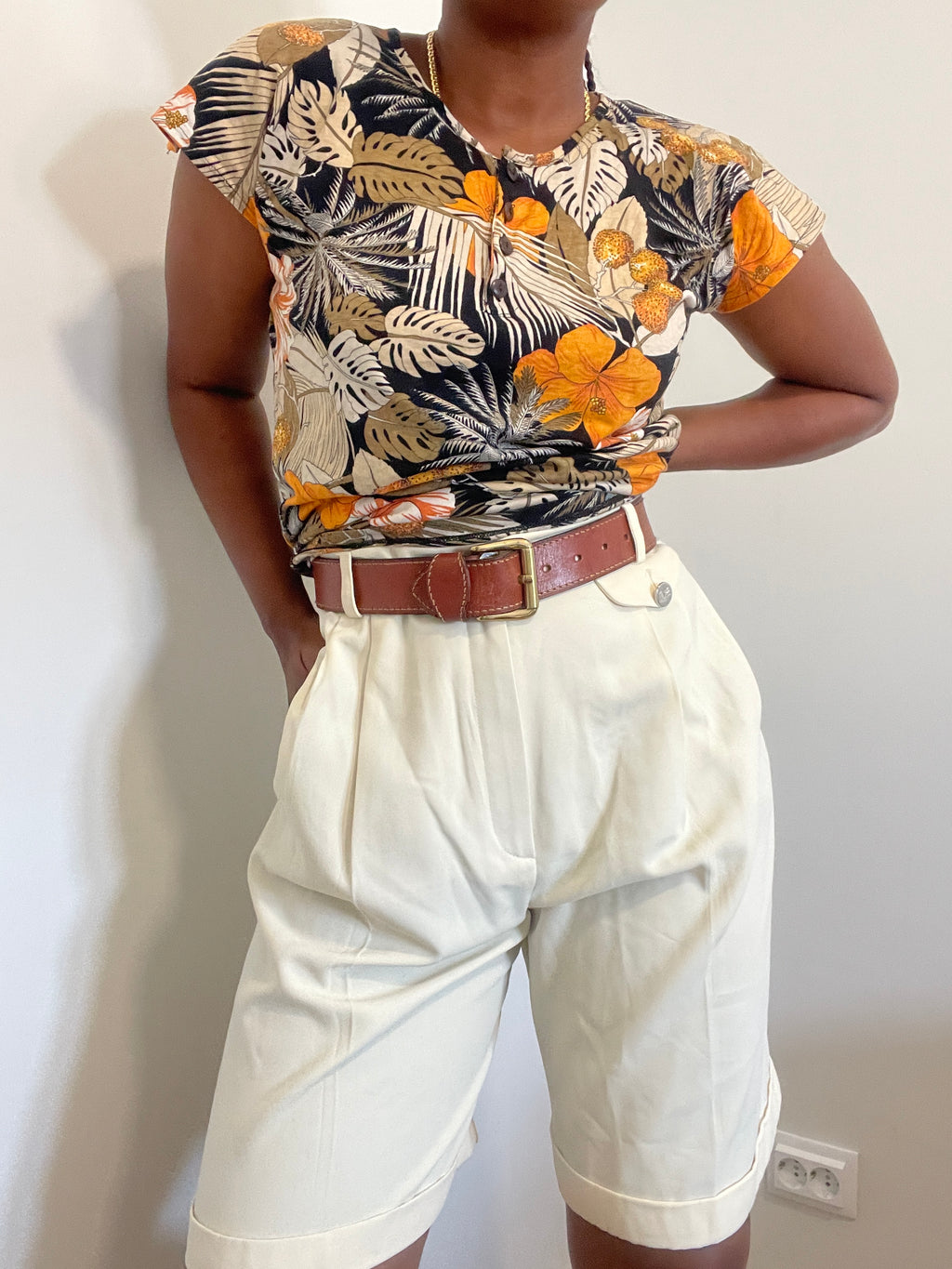 Blusa vintage tropical
