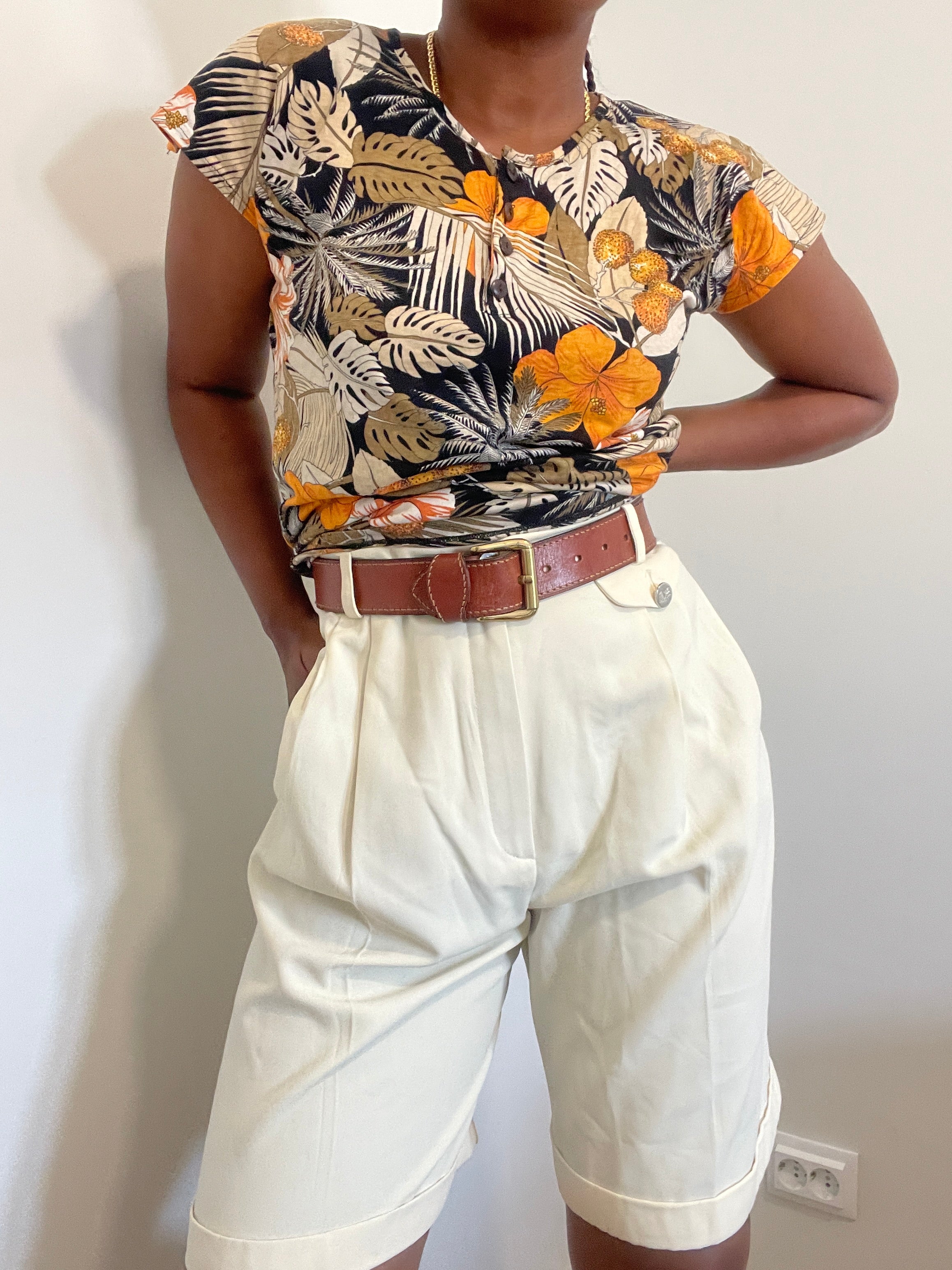 Blusa vintage tropical