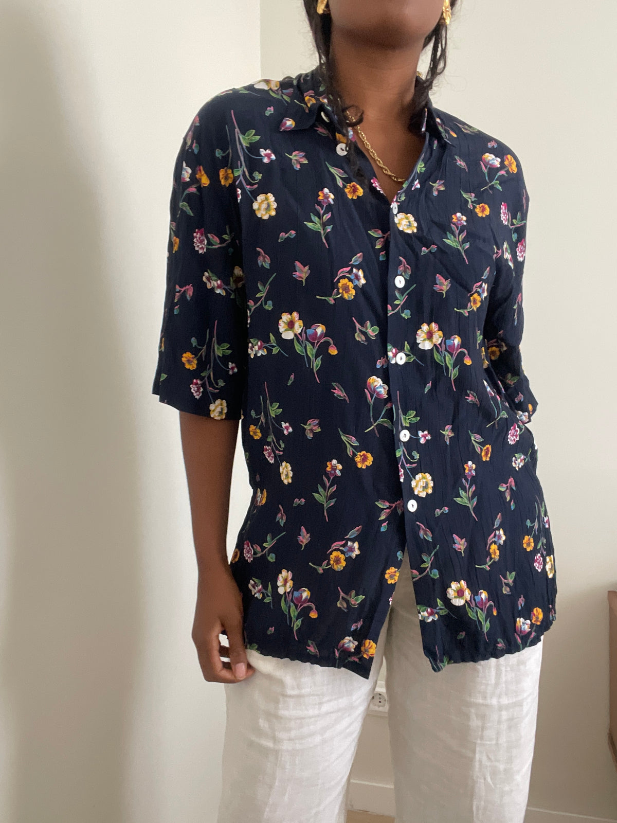 Camisa Vintage Floral Bianaca Anos 90