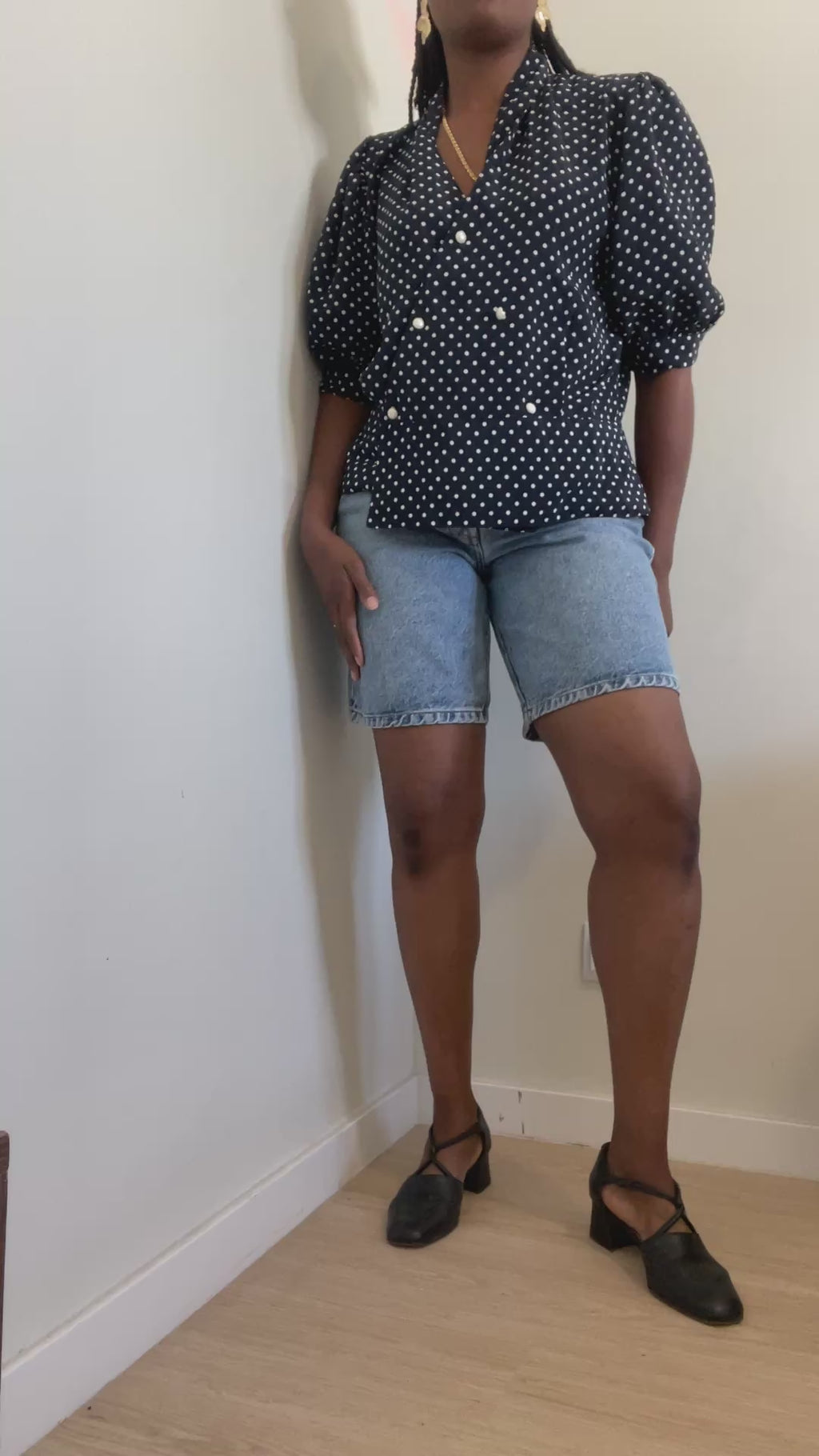 Blusa vintage polka dots